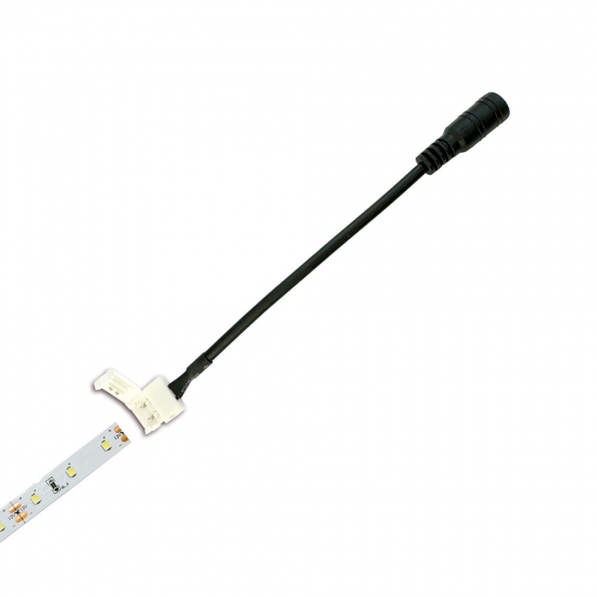 Klamber + alalisvoolujuhe 15cm pikkusega kaabli jaoks 10mm 12V IP20 LED-riba 2PIN ühevärviline