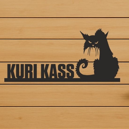 Metal sign "KURI KASS" (angry cat) Metal sign "KURI KASS" (angry cat)