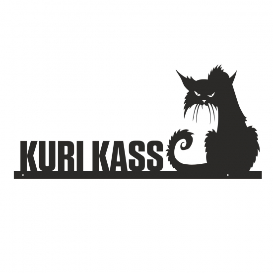 Metal sign "KURI KASS" (angry cat) Metal sign "KURI KASS" (angry cat)