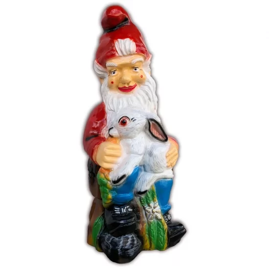 Garden figure "GNOME WITH HARE"