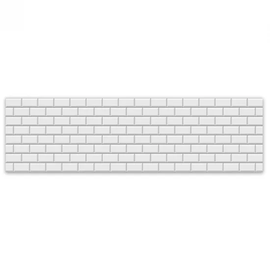 Kitchen wall panel " WHITE BRICK" 3000 x 600 mm.