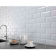 Kitchen wall panel " WHITE BRICK" 3000 x 600 mm.